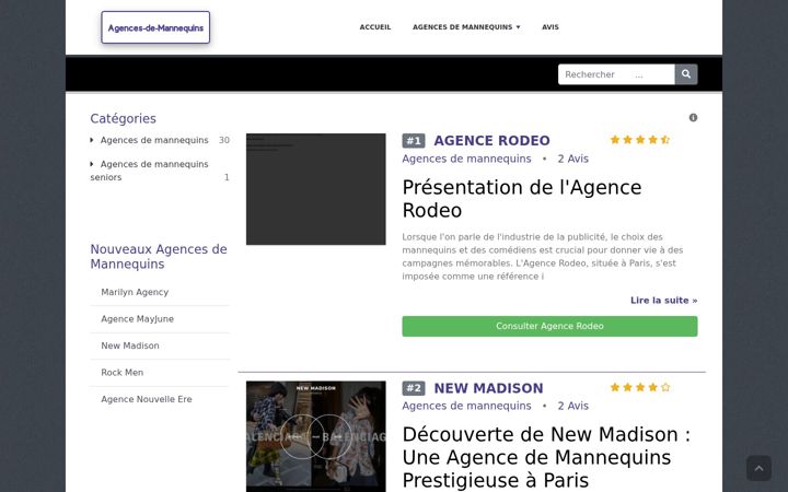 Screenshot of agences-de-mannequins.fr