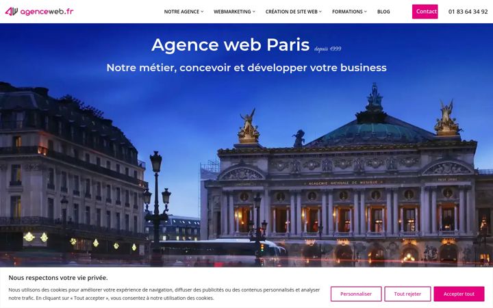 Skærmbillede af agenceweb.fr