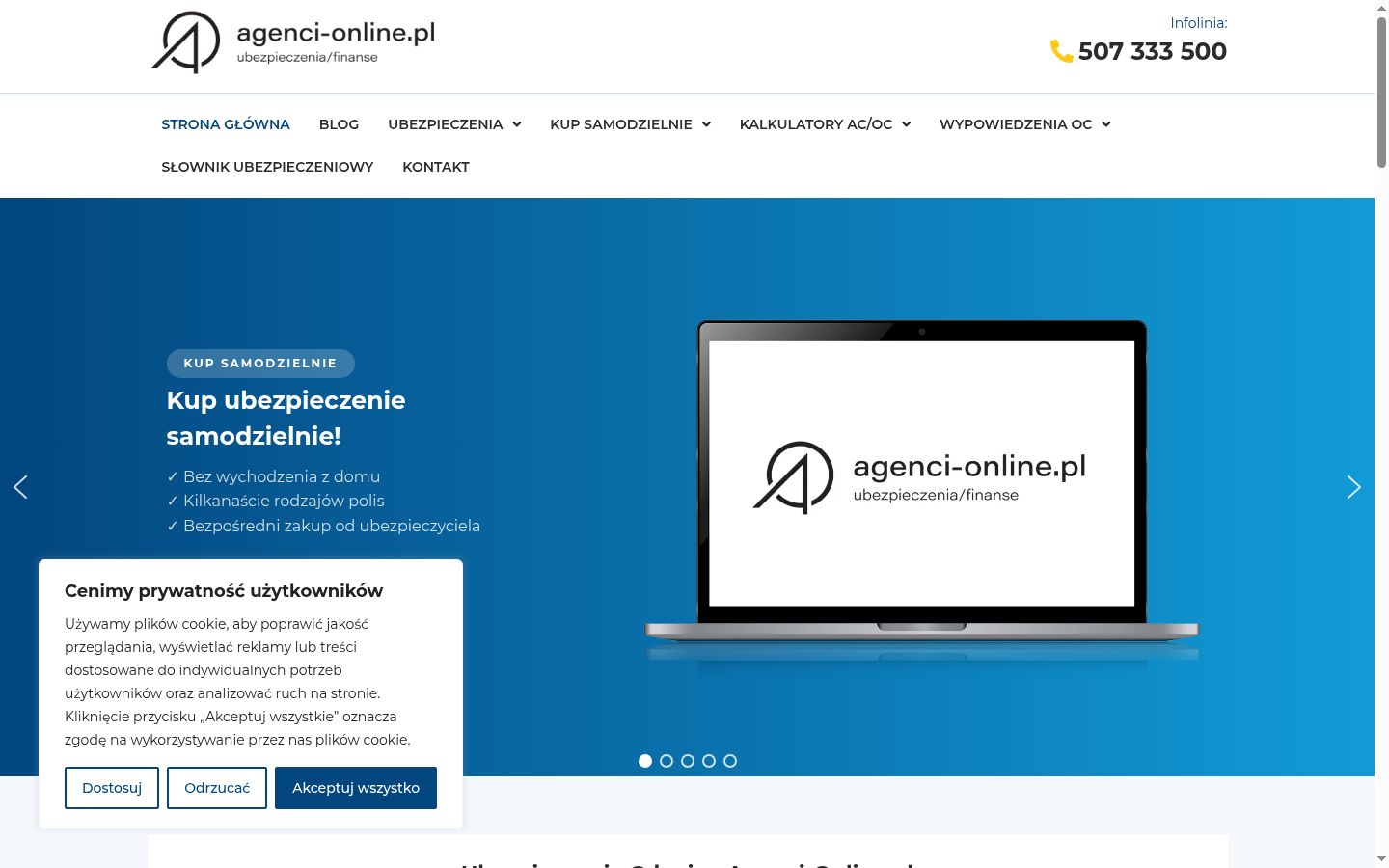Screenshot of the consent banner shown before any interaction