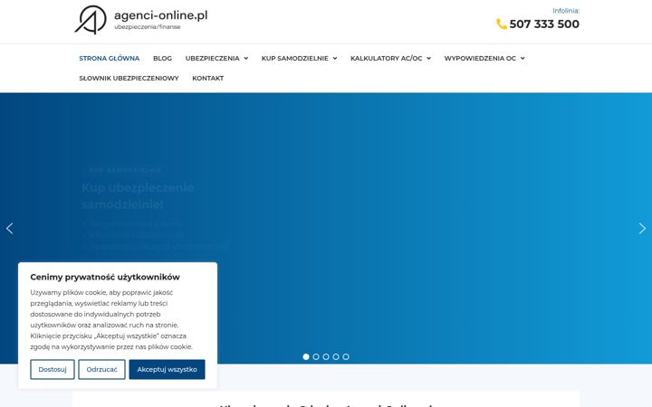 Kuvakaappaus sivustosta agenci-online.pl
