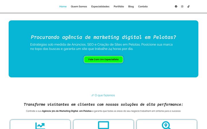 Skærmbillede af agencia301.com.br