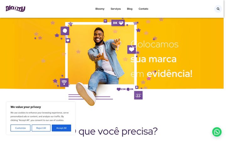 Screenshot of agenciabloomy.com.br
