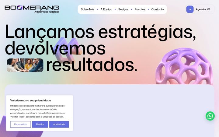 Posnetek zaslona agenciaboomerang.com