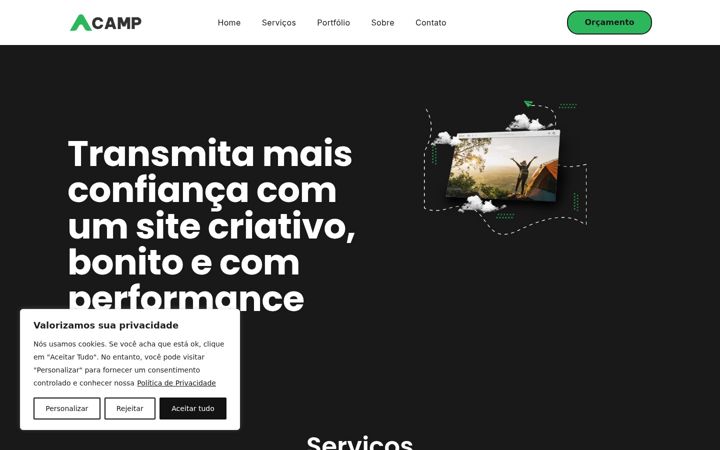 Posnetek zaslona agenciacamp.com.br