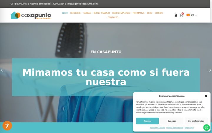 Posnetek zaslona agenciacasapunto.com