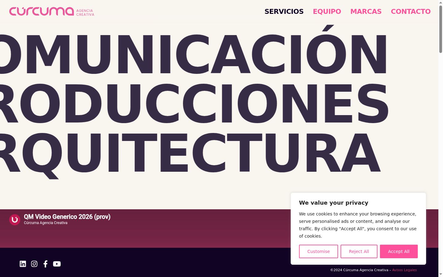Screenshot del banner di consenso mostrato prima di qualsiasi interazione