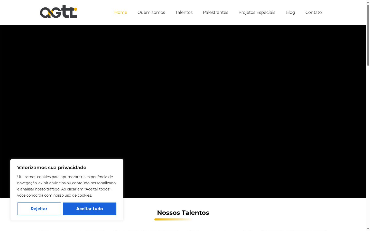 Captura de pantalla del banner de consentimiento mostrado antes de cualquier interacción