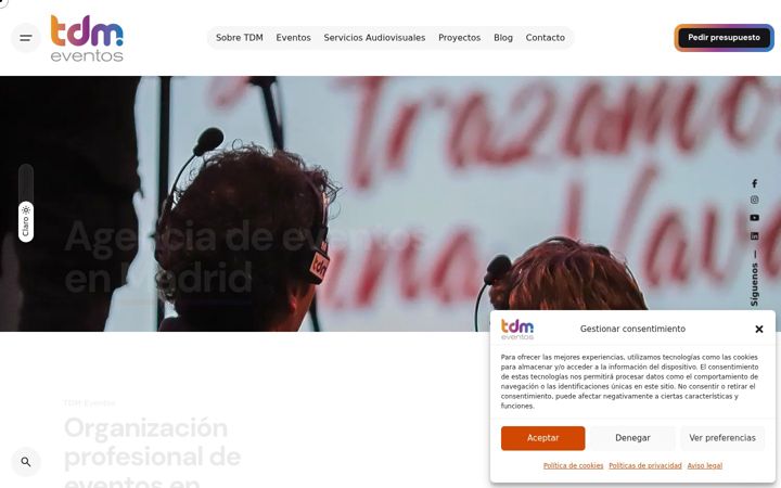 Screenshot of agenciadeeventosmadrid.com