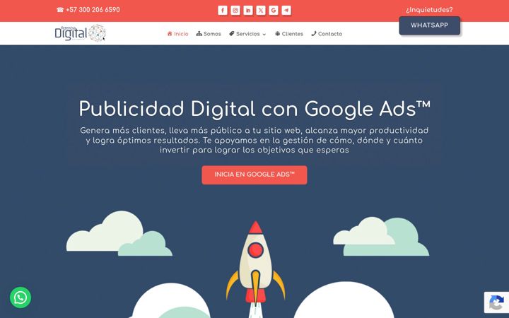 Skærmbillede af agenciadigitalcolombia.com.co