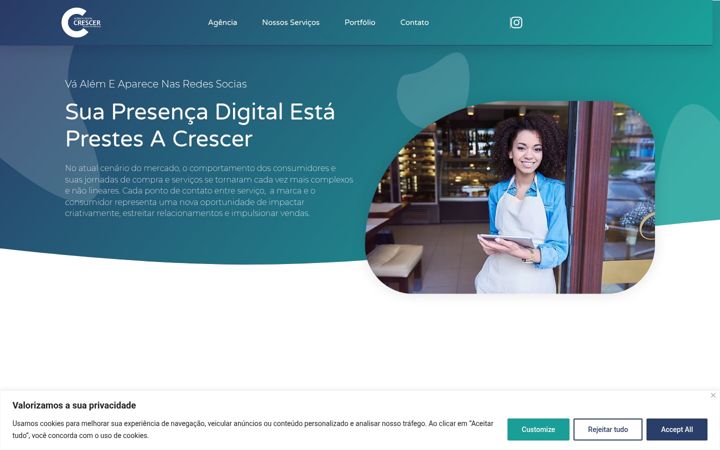 Skærmbillede af agenciadigitalcrescer.com.br