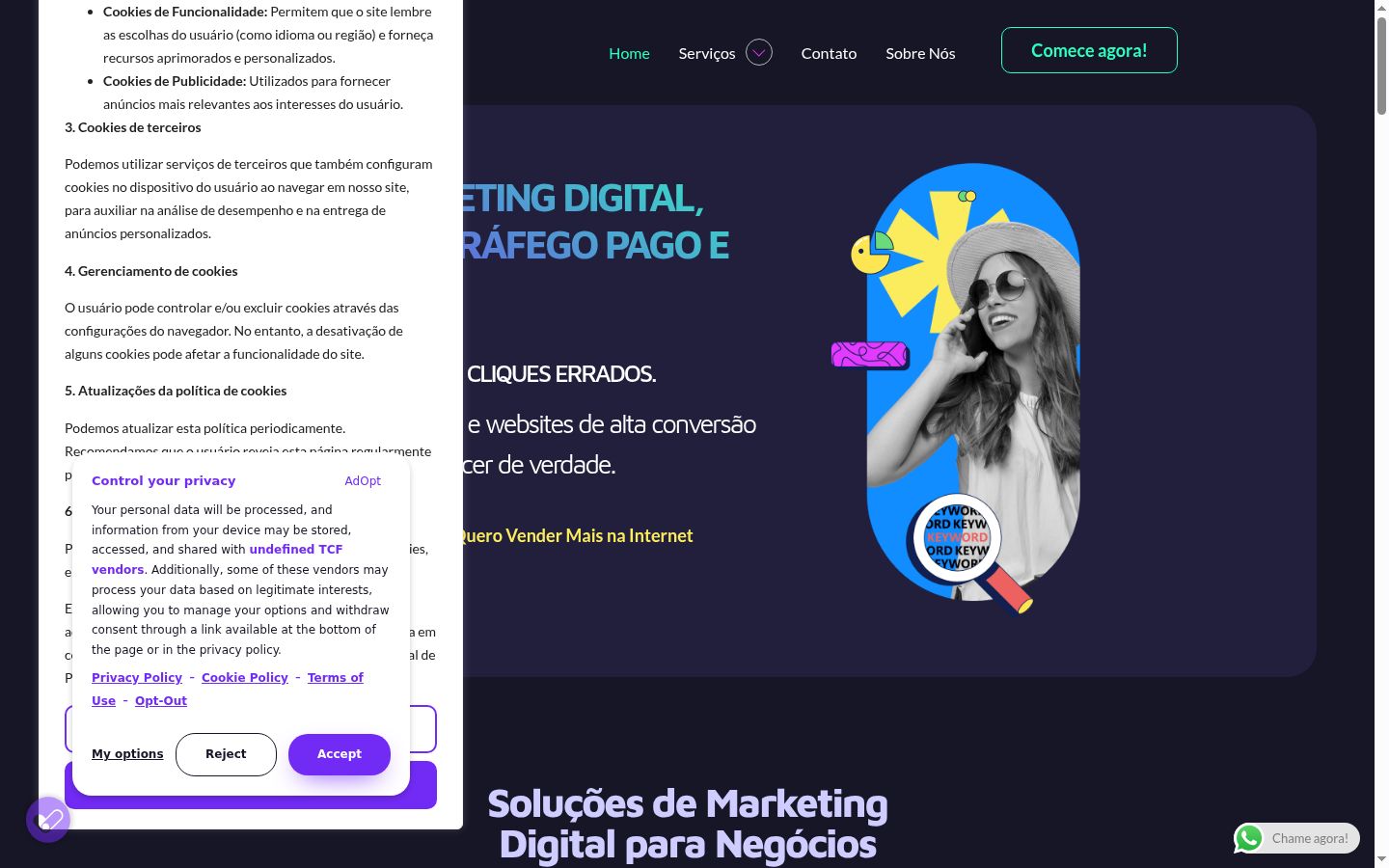 Screenshot van de toestemmingsbanner zoals getoond vóór enige interactie