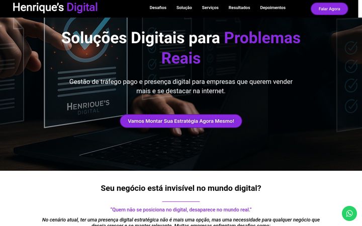 Screenshot ta' agenciahenriquesdigital.com.br