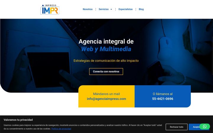 Ekrano kopija agenciaimpress.com.mx