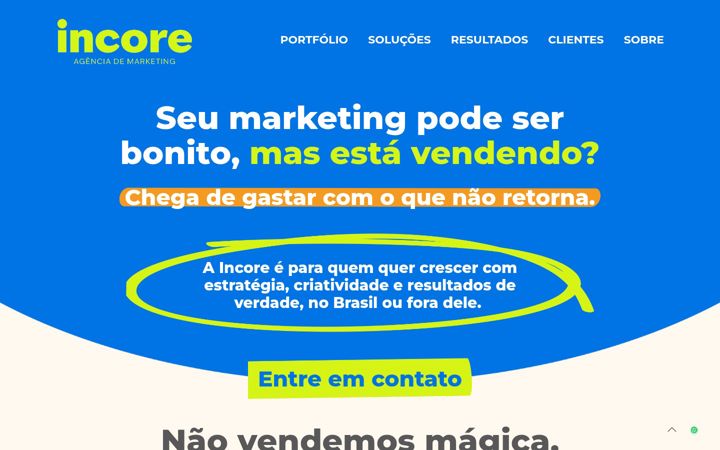 Ekrano kopija agenciaincore.com.br
