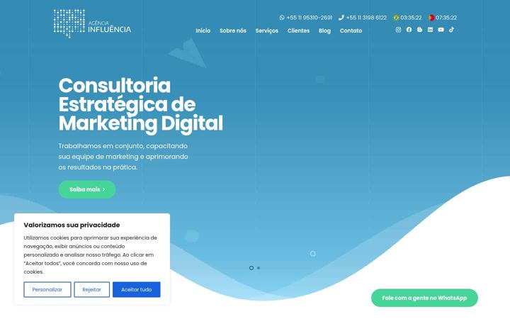 Screenshot di agenciainfluencia.com.br