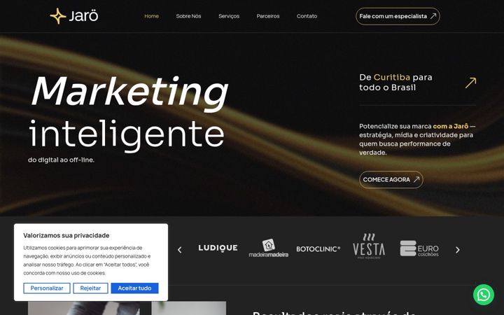 Ekrano kopija agenciajaro.com.br