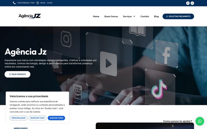 Screenshot of agenciajz.com
