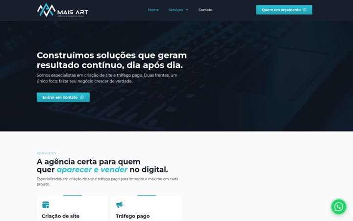 Screenshot ta' agenciamaisart.com.br