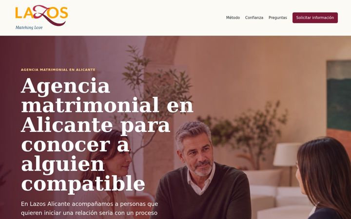 Posnetek zaslona agenciamatrimonialalicante.com