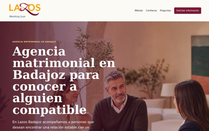 Screenshot of agenciamatrimonialbadajoz.com