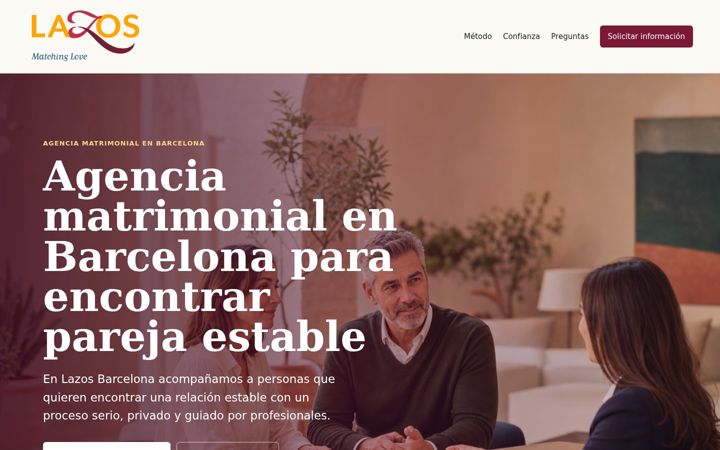 Screenshot ta' agenciamatrimonialbarcelona.es