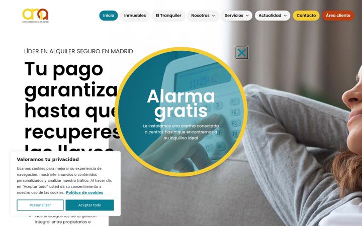 Zrzut ekranu agencianegociadoradelalquiler.com