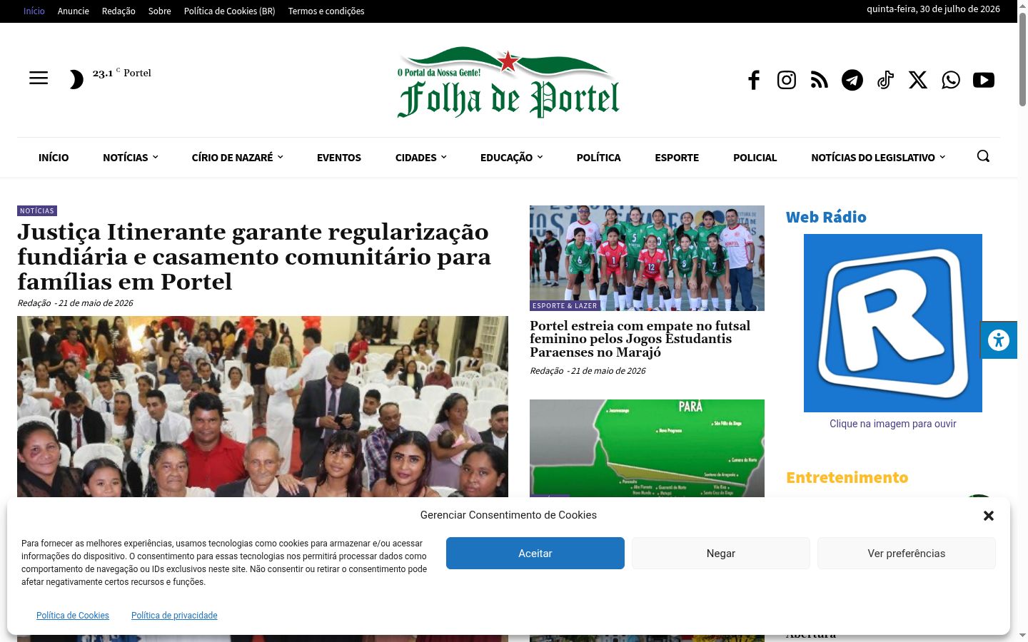 Screenshot of the consent banner shown before any interaction