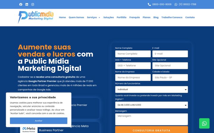 Captură de ecran a agenciapublicmidia.com