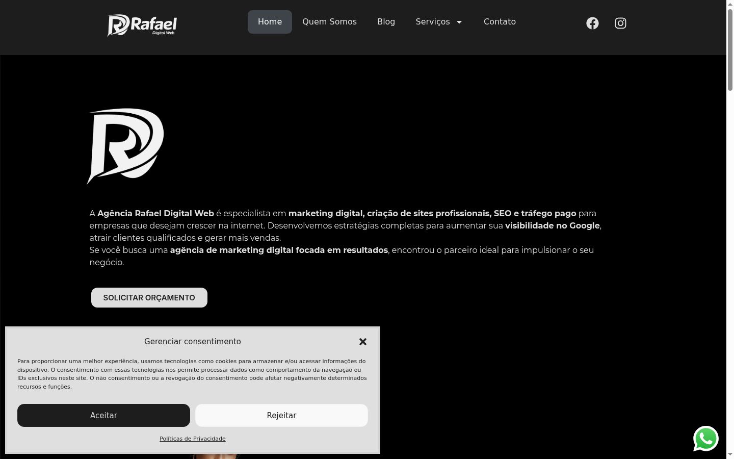 Screenshot del banner di consenso mostrato prima di qualsiasi interazione