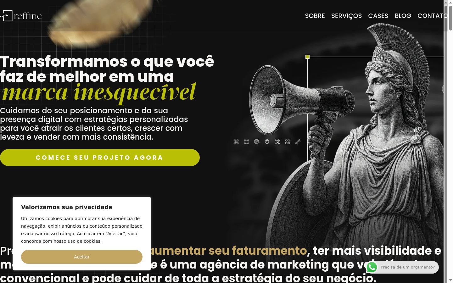 Screenshot of the consent banner shown before any interaction