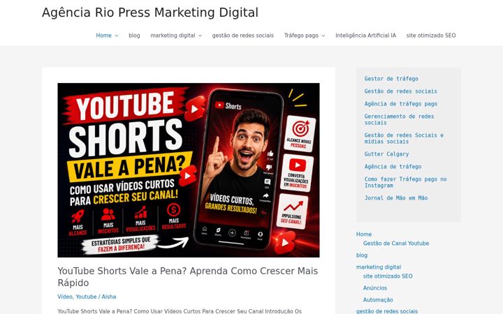 Screenshot of agenciariopressmarketing.digital