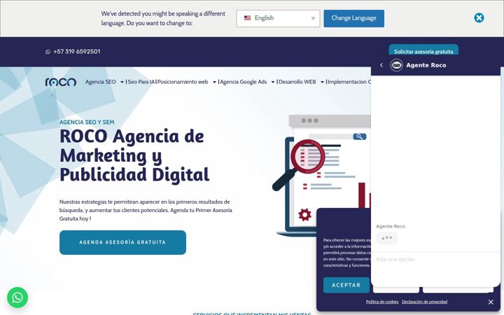 Screenshot of agenciaroco.com