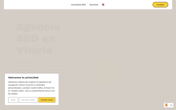 Snímek obrazovky agenciaseovitoria.com