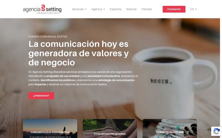 Screenshot of agenciasetting.com