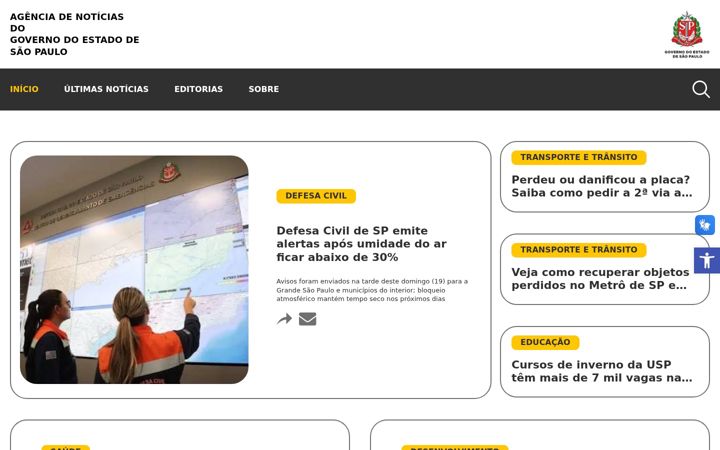 Screenshot of agenciasp.sp.gov.br