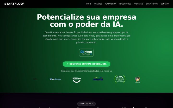 Captură de ecran a agenciastartflow.com.br