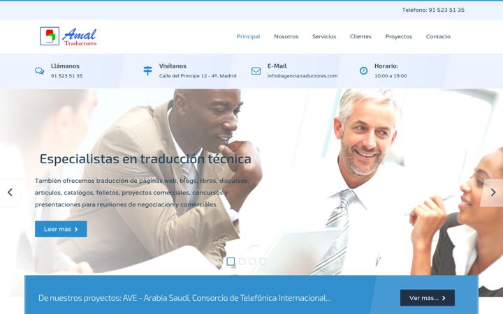 Screenshot of agenciatraductores.com