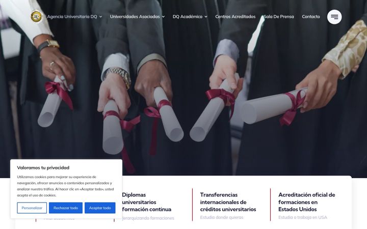 Ekrano kopija agenciauniversitariadq.online