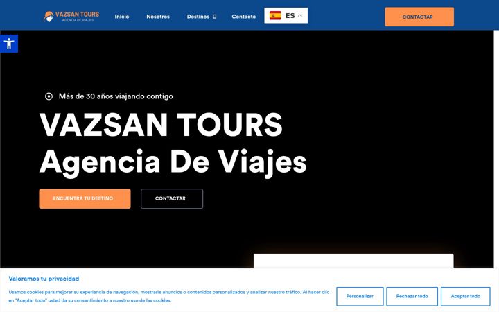 Screenshot of agenciavazsantours.es
