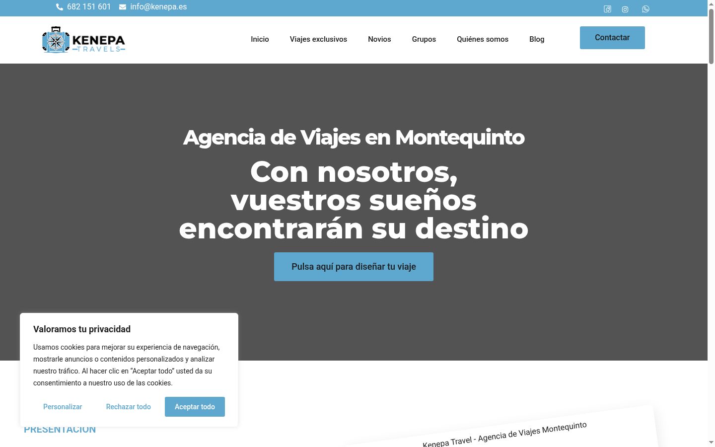 Screenshot of the consent banner shown before any interaction