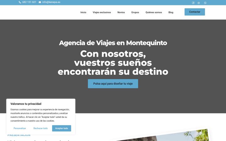 Screenshot of agenciaviajesmontequinto.com