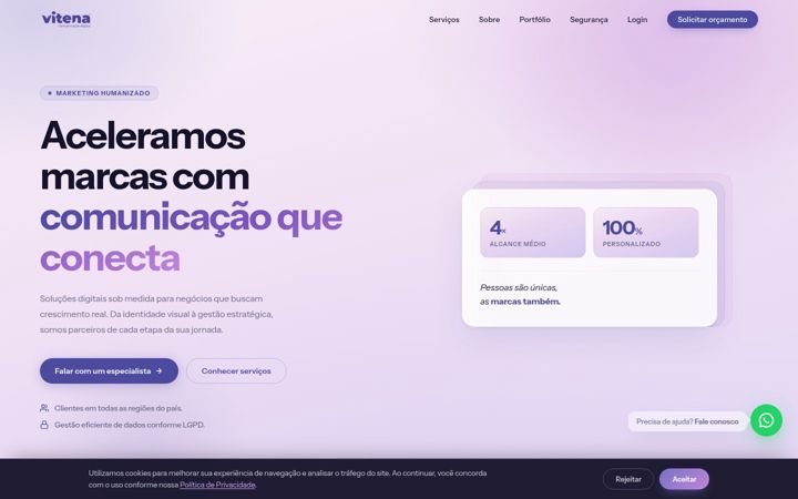 Screenshot of agenciavitena.com