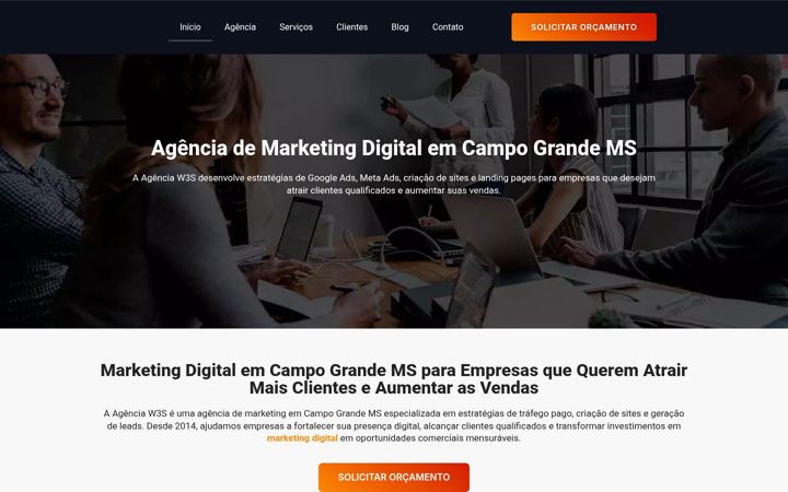Ekrano kopija agenciaw3s.com.br