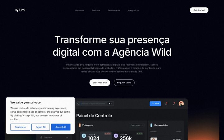 Screenshot of agenciawild.com.br
