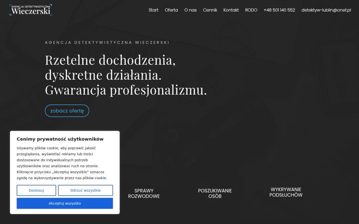 Screenshot of agencja-detektywistyczna-wieczerski.pl