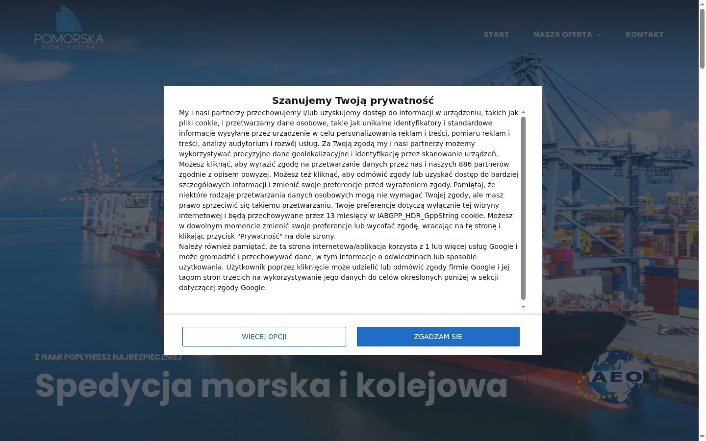 Screenshot van de toestemmingsbanner zoals getoond vóór enige interactie