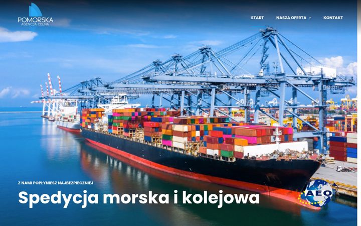 Snímek obrazovky agencjacelnaspedycja.pl