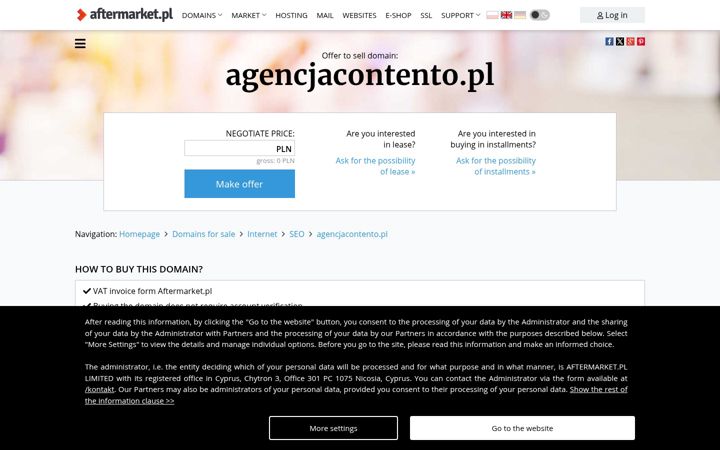 Screenshot ta' agencjacontento.pl