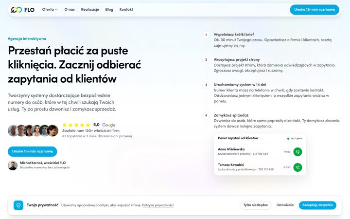 Snímek obrazovky agencjaflo.pl