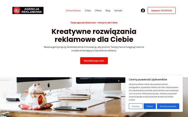 Kuvakaappaus sivustosta agencjareklamowa4u.pl
